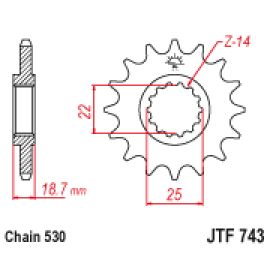 Pignon en acier JT Sprockets JTF743