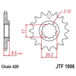 Pignon en acier JT Sprockets JTF1906