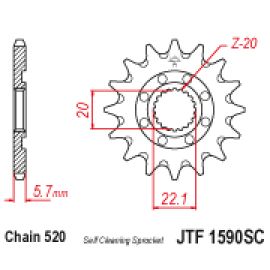 Pignon JT Sprockets en acier auto-lavable JTF1590SC