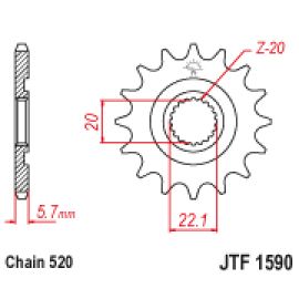 Pignon en acier JT Sprockets JTF1590