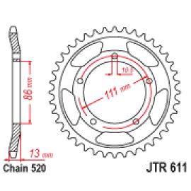 Corona JT Sprockets JTR611 de acero