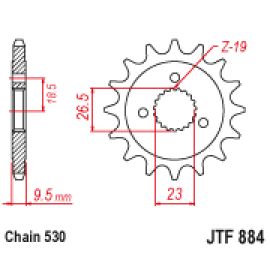 Piñón JT Sprockets de acero JTF884