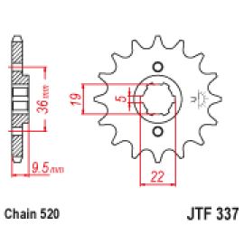 Pignon en acier JT Sprockets JTF337