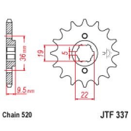 Piñón JT Sprockets de acero JTF337