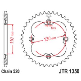 Couronne JT Sprockets JTR1350 en acier