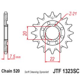 Piñón autolavado JT Sprockets de acero JTF1323SC