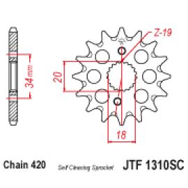 Piñón autolavado JT Sprockets de acero JTF1310SC