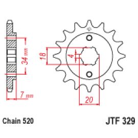 Piñón JT Sprockets de acero JTF329