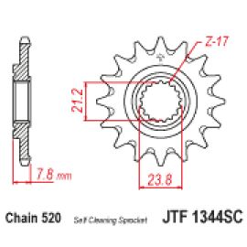 Piñón autolavado JT Sprockets de acero JTF1344SC