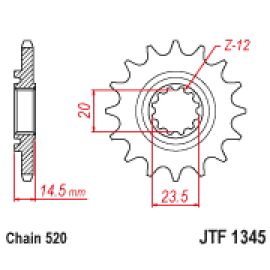 Pignon engommé JT Sprockets JTF1345RB en acier