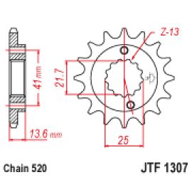 Pignon en acier JT Sprockets JTF1307