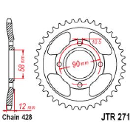 Corona JT Sprockets JTR271 de acero