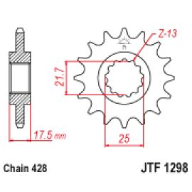 Piñón JT Sprockets de acero JTF1298