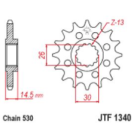 Pignon en acier JT Sprockets JTF1340
