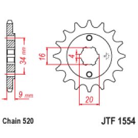 Piñón JT Sprockets de acero JTF1554