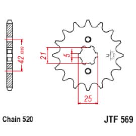 Piñón JT Sprockets de acero JTF569