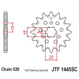Piñón autolavado JT Sprockets de acero JTF1445SC
