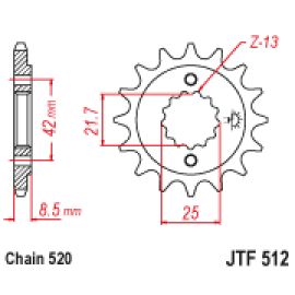 Pignon en acier JT Sprockets JTF512