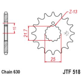 Pignon en acier JT Sprockets JTF518