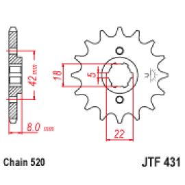 Piñón JT Sprockets de acero JTF431