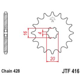 Piñón JT Sprockets de acero JTF416