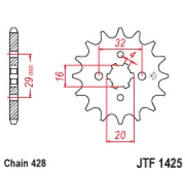 Piñón JT Sprockets de acero JTF1425