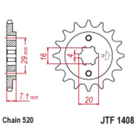 Piñón JT Sprockets de acero JTF1408