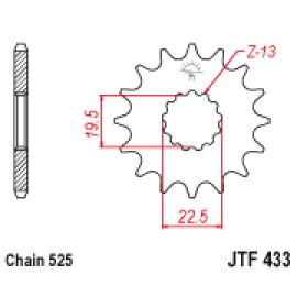 Piñón JT Sprockets de acero JTF433