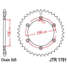 Couronne JT Sprockets JTR1791 en acier