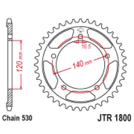 Couronne JT Sprockets JTR1800 en acier