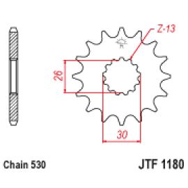 Rodas dentadas de borracha JT Sprockets de aço JTF1180