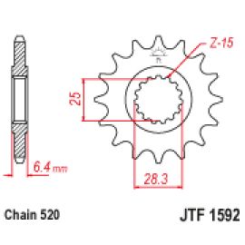 Rodas dentadas com borracha JT Sprockets de aço JTF1592RB