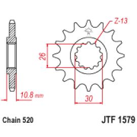 Pignon en acier JT Sprockets JTF1579