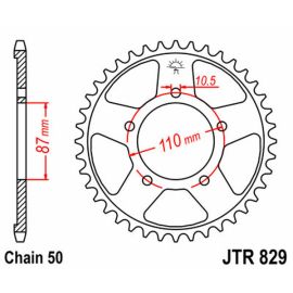 Corona JT Sprockets JTR829ZBK de acero en negro