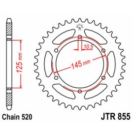 Coroa de aço JT Sprockets JTR855ZBK na preto