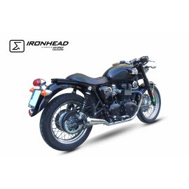 Escape derecho IXL OVC11SS no homologado en acero inox. para TRIUMPH BONNEVILLE T100 05-15