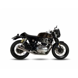 Escape izquierdo IXL OVC11SS no homologado en acero inox. para ROYAL ENFIELD INTERCEPTOR 650 19-23 | Continental GT 650 19-23