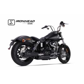 Échappement IXIL HC1-3B non homologué en acier noir pour HARLEY-DAVIDSON STREET BOB FXDB DYNA 06-16