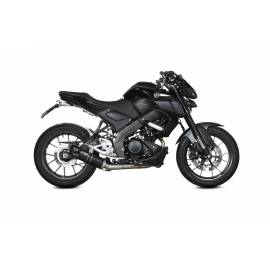 Escape completo homologado Storm GP en Acero negro posicion estandar para YAMAHA MT 125 20-24 | YZF-R 125 19-24