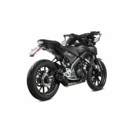 Escape completo homologado Storm GP en Acero negro posicion estandar para YAMAHA MT 125 20-24 | YZF-R 125 19-24