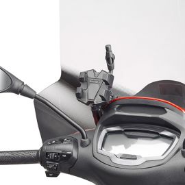 Pinza universal porta smartphone/GPS para fijación en motos, scooters, bicicletas, patinetes y quads. Para dispositivos con anchuras entre 52 y 85mm.
