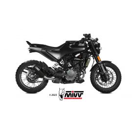 Escape homologado Mivv X-M1 en Acero negro para HUSQVARNA SVARTPILEN 125 21-23