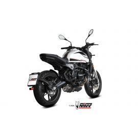 Escape aprovado Mivv OVAL em aço inoxidável pintado de preto para MOTO MORINI SEIEMMEZZO STR 650 22-24