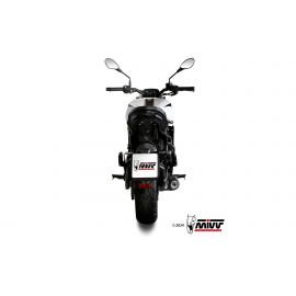 Escape aprovado Mivv OVAL em aço inoxidável pintado de preto para MOTO MORINI SEIEMMEZZO STR 650 22-24