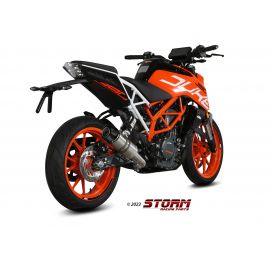 Escape homologado Storm GP en Acero inox. posicion estandar para KTM DUKE 125 17-20 | DUKE 390 17-20 | RC 125 17-20 | RC 390 17-20