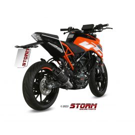 Escape homologado Storm GP en Acero negro posicion estandar para KTM DUKE 125 17-20 | DUKE 390 17-20 | RC 125 17-20 | RC 390 17-20