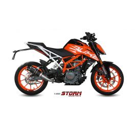 Escape homologado Storm GP en Acero negro posicion estandar para KTM DUKE 125 17-20 | DUKE 390 17-20 | RC 125 17-20 | RC 390 17-20