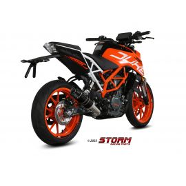 Escape homologado Storm GP en Acero negro posicion estandar para KTM DUKE 125 17-20 | DUKE 390 17-20 | RC 125 17-20 | RC 390 17-20