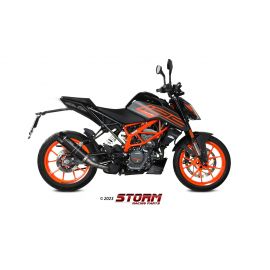 Escape homologado Storm GP en Acero negro posicion estandar para KTM DUKE 125 17-20 | DUKE 390 17-20 | RC 125 17-20 | RC 390 17-20