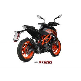 Escape homologado Storm GP en Acero negro posicion estandar para KTM DUKE 125 17-20 | DUKE 390 17-20 | RC 125 17-20 | RC 390 17-20